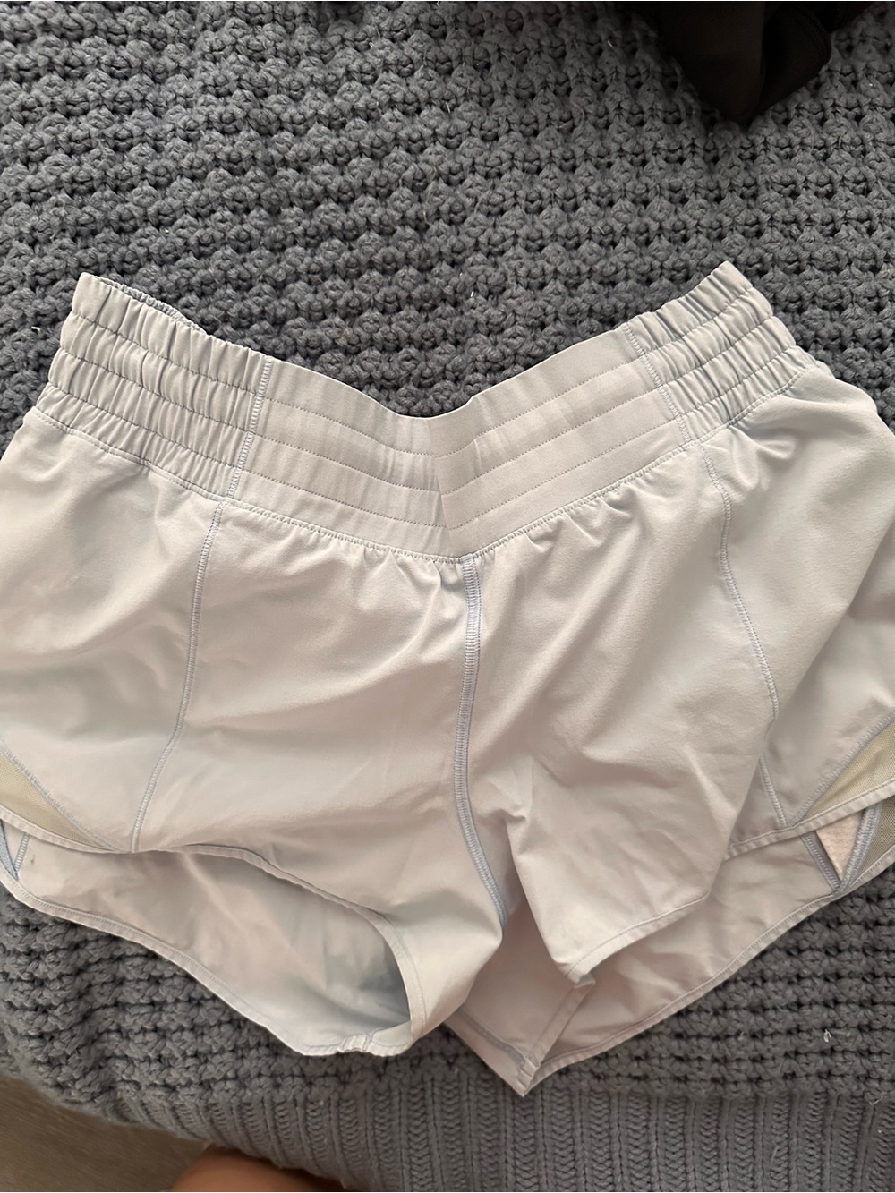 Hotty hot high rise 2.5 inch shorts light blue